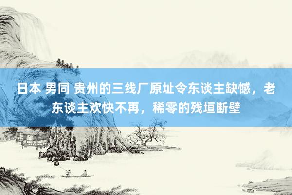 日本 男同 贵州的三线厂原址令东谈主缺憾，老东谈主欢快不再，稀零的残垣断壁