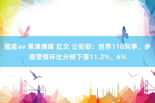 國產av 果凍傳媒 肛交 公安部：世界110刑事、步骤警情环比分辩下落11.2%、6%