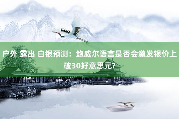 户外 露出 白银预测：鲍威尔语言是否会激发银价上破30好意思元?