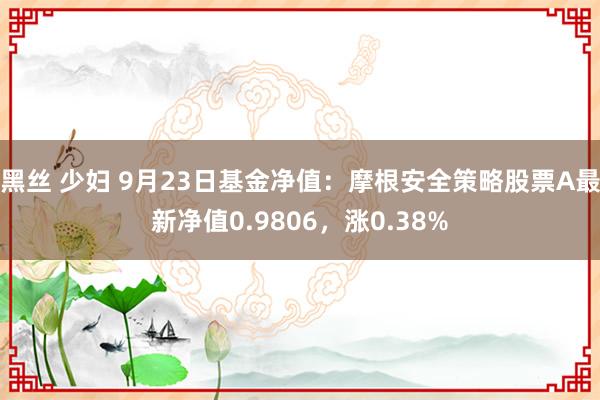 黑丝 少妇 9月23日基金净值：摩根安全策略股票A最新净值0.9806，涨0.38%