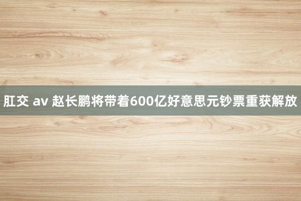 肛交 av 赵长鹏将带着600亿好意思元钞票重获解放