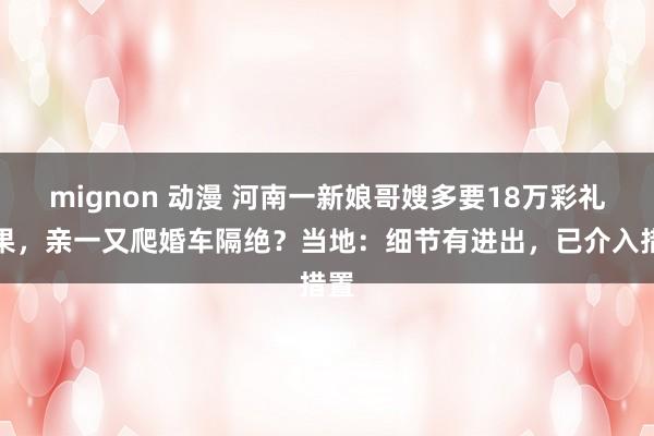 mignon 动漫 河南一新娘哥嫂多要18万彩礼未果，亲一又爬婚车隔绝？当地：细节有进出，已介入措置