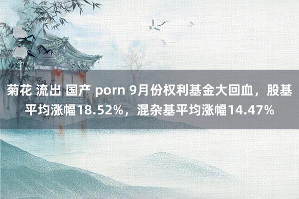 菊花 流出 国产 porn 9月份权利基金大回血，股基平均涨幅18.52%，混杂基平均涨幅14.47%