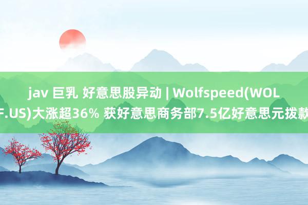 jav 巨乳 好意思股异动 | Wolfspeed(WOLF.US)大涨超36% 获好意思商务部7.5亿好意思元拨款