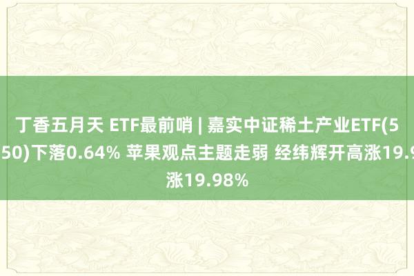 丁香五月天 ETF最前哨 | 嘉实中证稀土产业ETF(516150)下落0.64% 苹果观点主题走弱 经纬辉开高涨19.98%