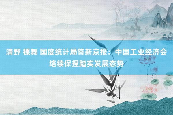 清野 裸舞 国度统计局答新京报：中国工业经济会络续保捏踏实发展态势