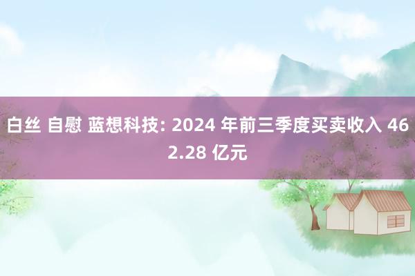 白丝 自慰 蓝想科技: 2024 年前三季度买卖收入 462.28 亿元