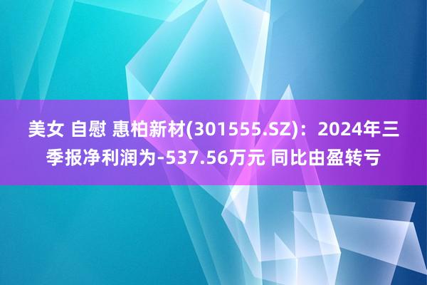 美女 自慰 惠柏新材(301555.SZ)：2024年三季报净利润为-537.56万元 同比由盈转亏