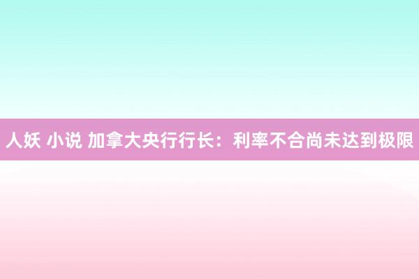 人妖 小说 加拿大央行行长：利率不合尚未达到极限