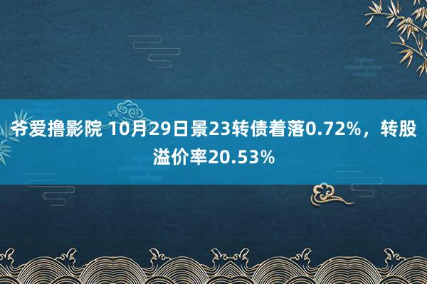 爷爱撸影院 10月29日景23转债着落0.72%，转股溢价率20.53%