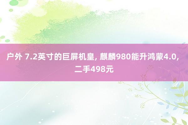 户外 7.2英寸的巨屏机皇， 麒麟980能升鸿蒙4.0， 二手498元