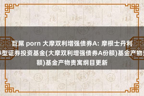 巨屌 porn 大摩双利增强债券A: 摩根士丹利双利增强债券型证券投资基金(大摩双利增强债券A份额)基金产物贵寓纲目更新