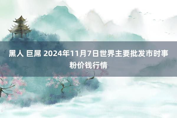 黑人 巨屌 2024年11月7日世界主要批发市时事粉价钱行情