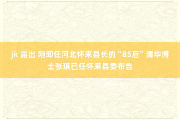 jk 露出 刚卸任河北怀来县长的“85后”清华博士张琪已任怀来县委布告