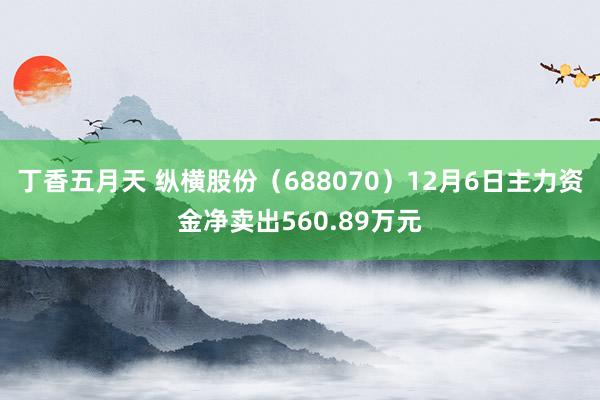 丁香五月天 纵横股份（688070）12月6日主力资金净卖出560.89万元