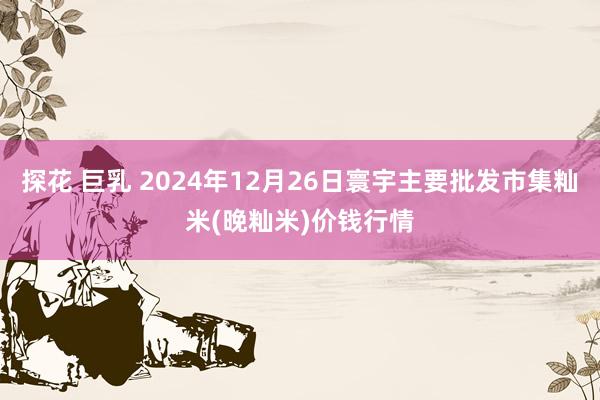 探花 巨乳 2024年12月26日寰宇主要批发市集籼米(晚籼米)价钱行情